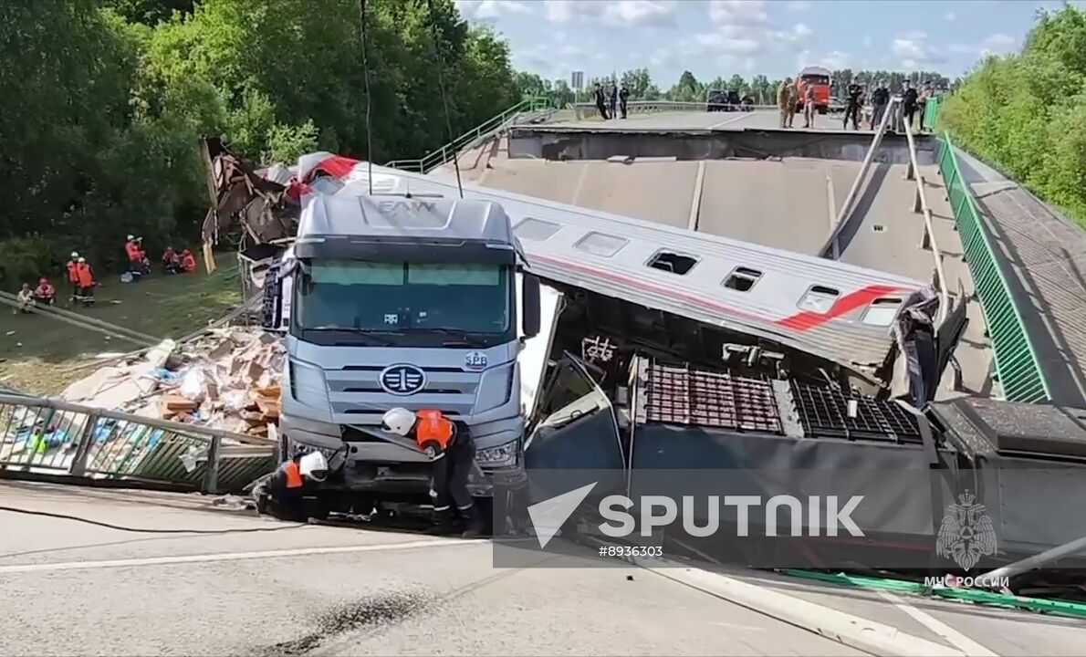 Russia Bryansk Region Bridge Collapse