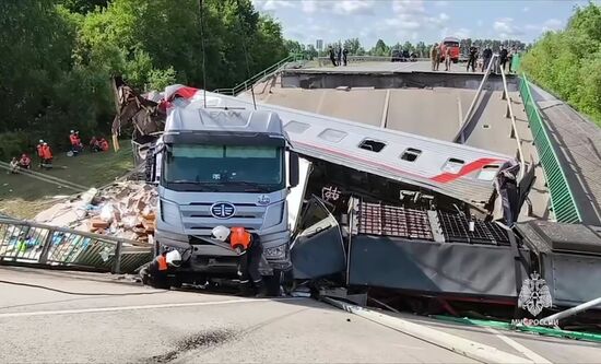 Russia Bryansk Region Bridge Collapse
