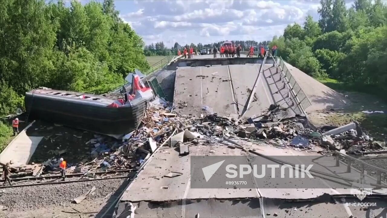 Russia Bryansk Region Bridge Collapse