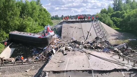 Russia Bryansk Region Bridge Collapse