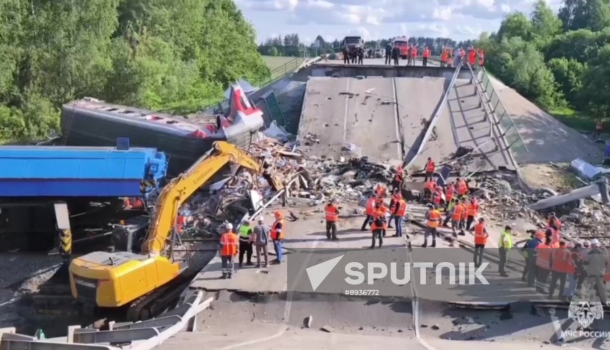 Russia Bryansk Region Bridge Collapse