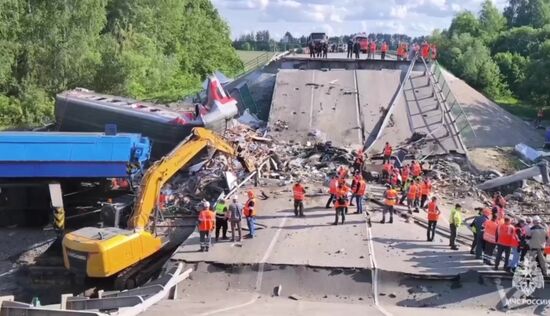 Russia Bryansk Region Bridge Collapse