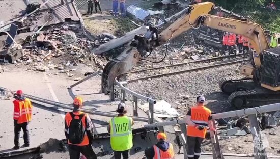 Russia Bryansk Region Bridge Collapse