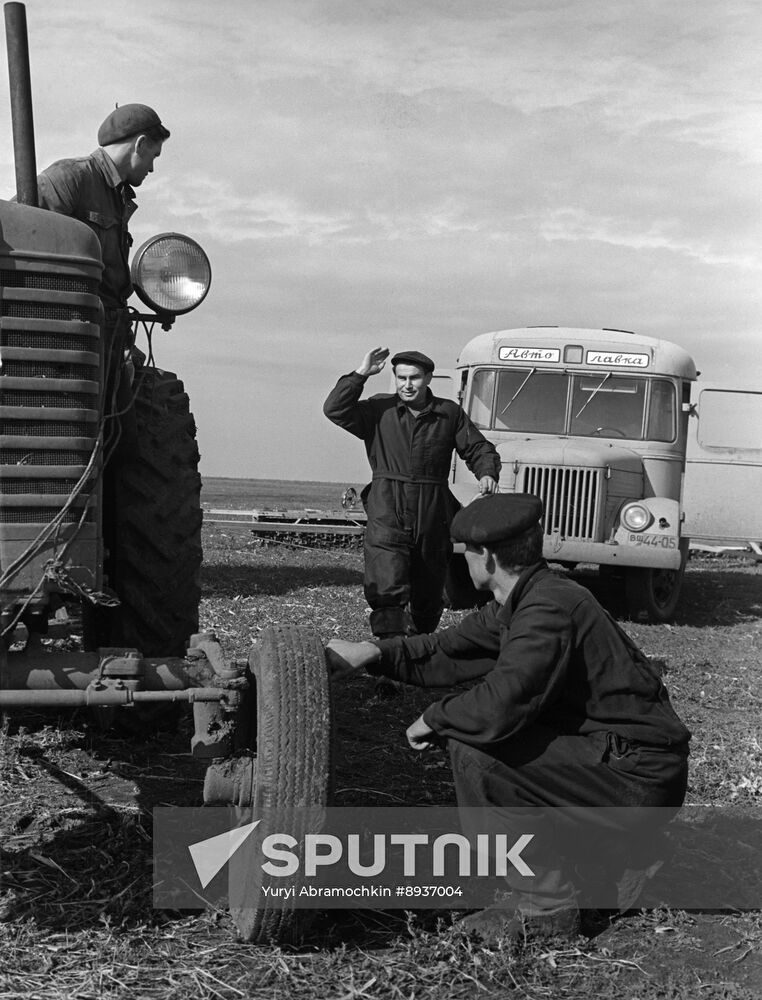 A mobile store at field camp in virgin land area
