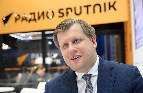 SPIEF-2025. RIA Novosti stand and Sputnik Radio studio