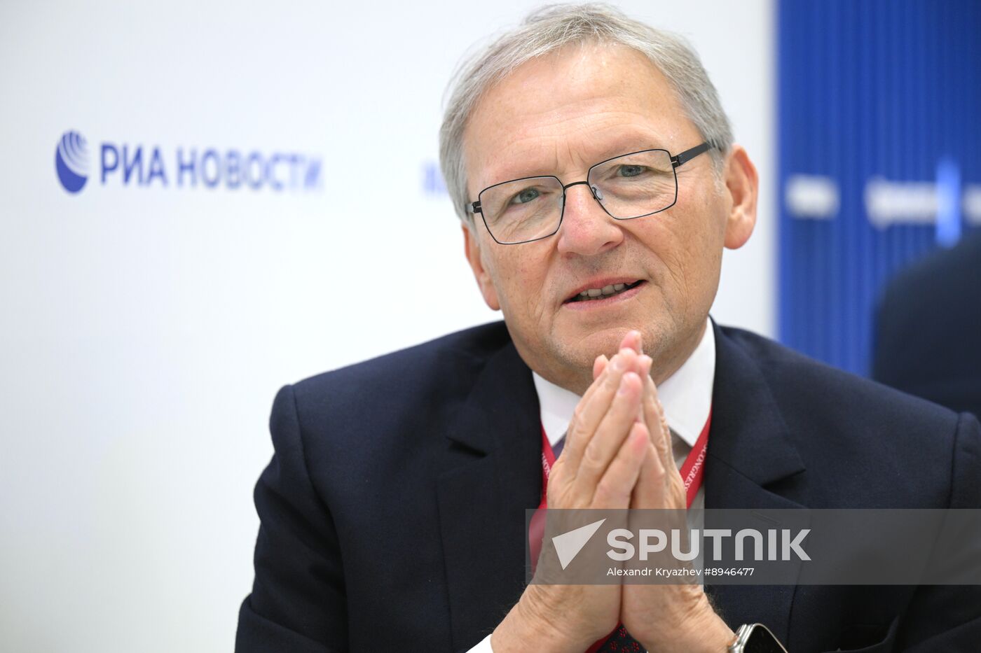 SPIEF-2025. RIA Novosti stand and Sputnik Radio studio