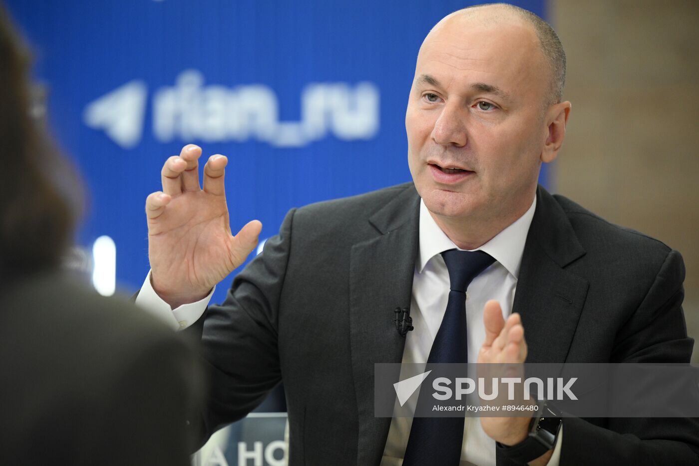 SPIEF-2025. RIA Novosti stand and Sputnik Radio studio