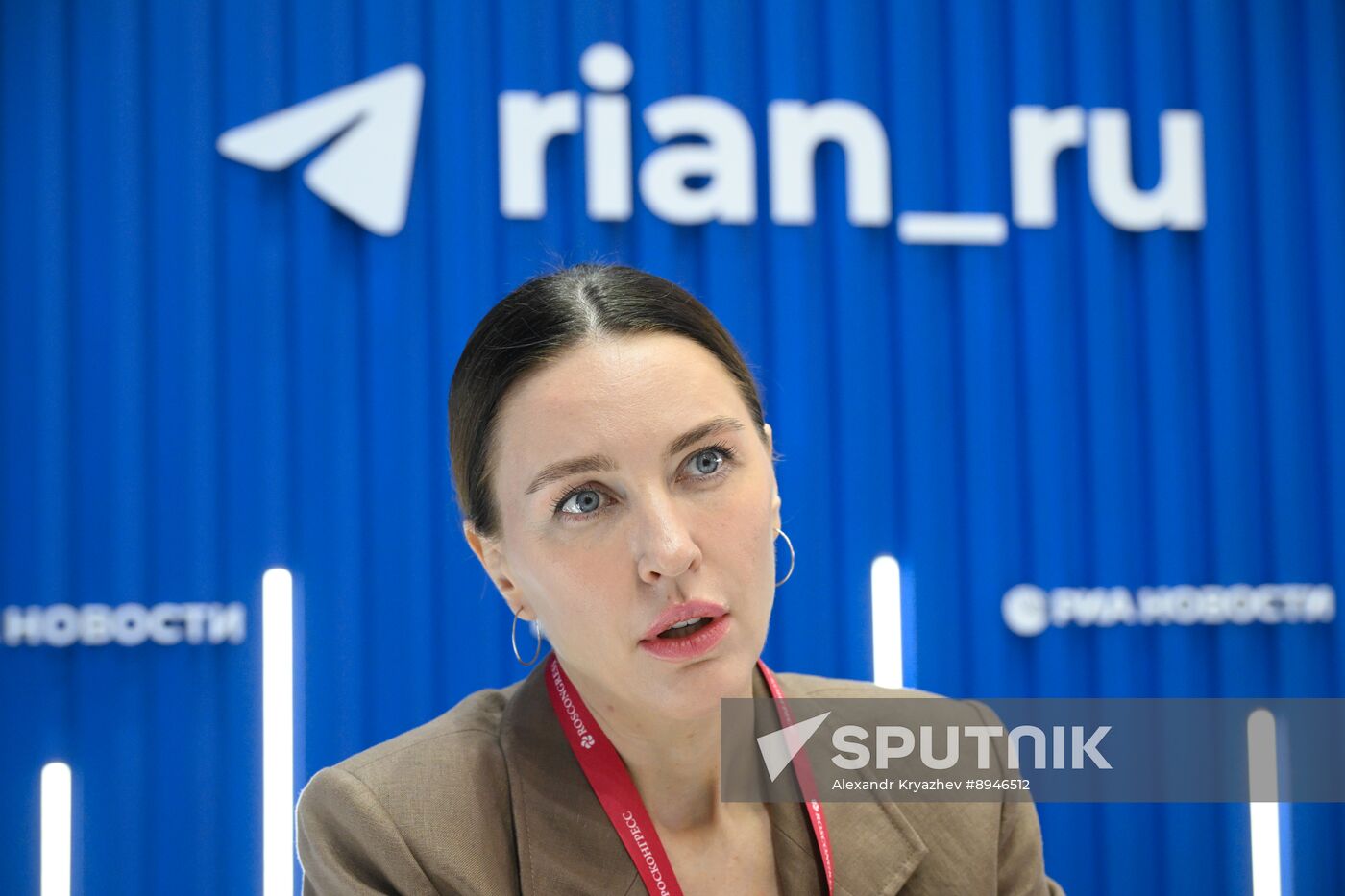 SPIEF-2025. RIA Novosti stand and Sputnik Radio studio
