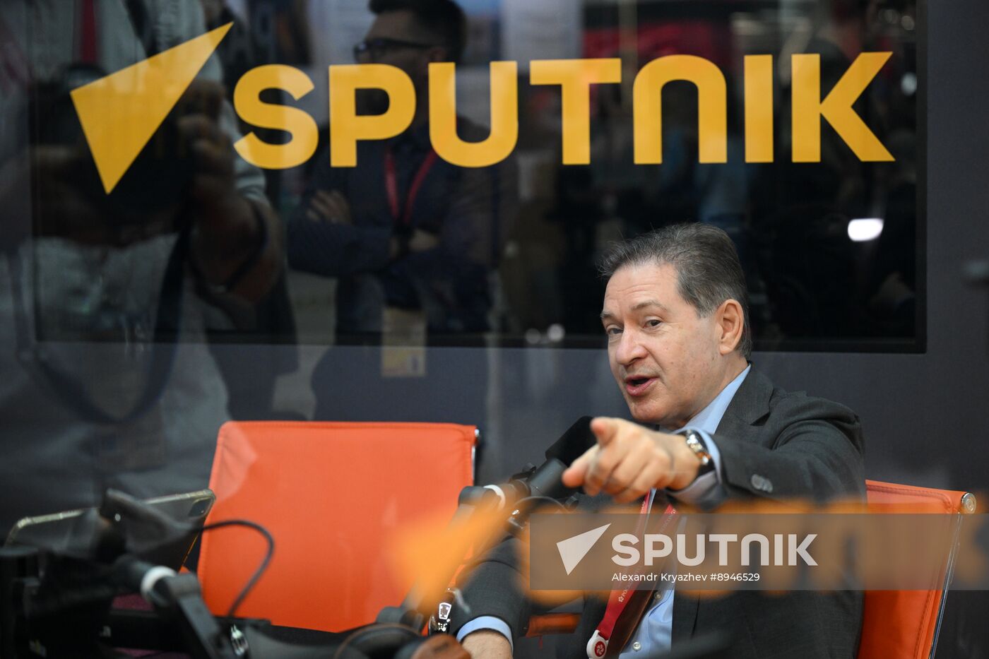 SPIEF-2025. RIA Novosti stand and Sputnik Radio studio