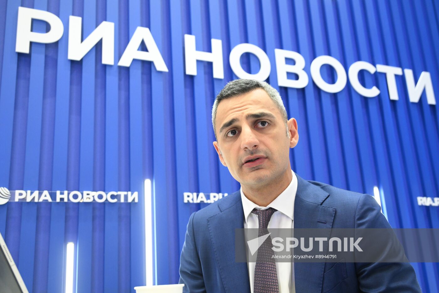 SPIEF-2025. RIA Novosti stand and Sputnik Radio studio