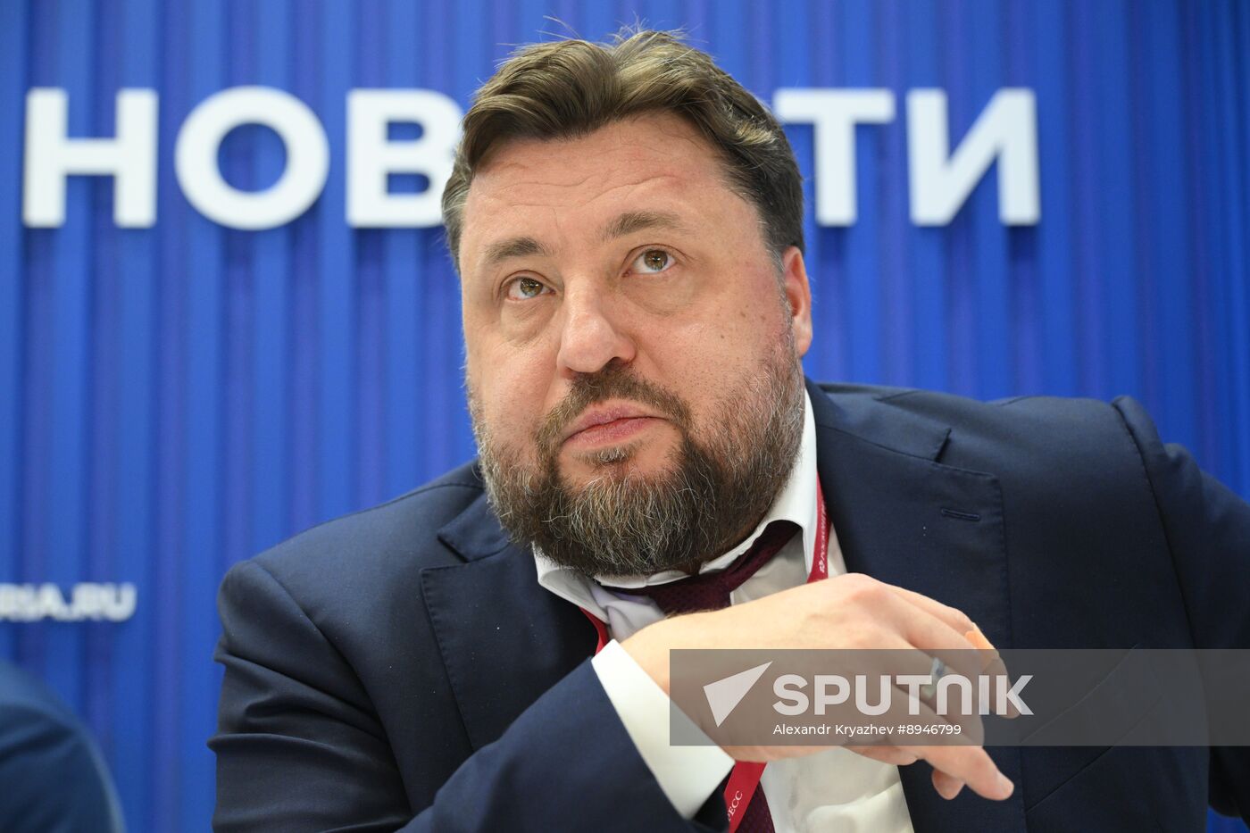 SPIEF-2025. RIA Novosti stand and Sputnik Radio studio