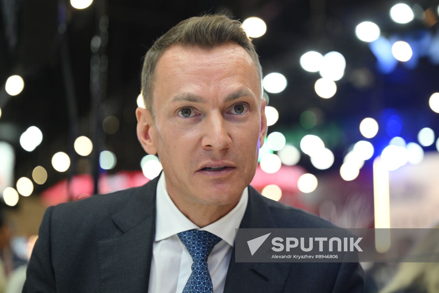 SPIEF-2025. RIA Novosti stand and Sputnik Radio studio