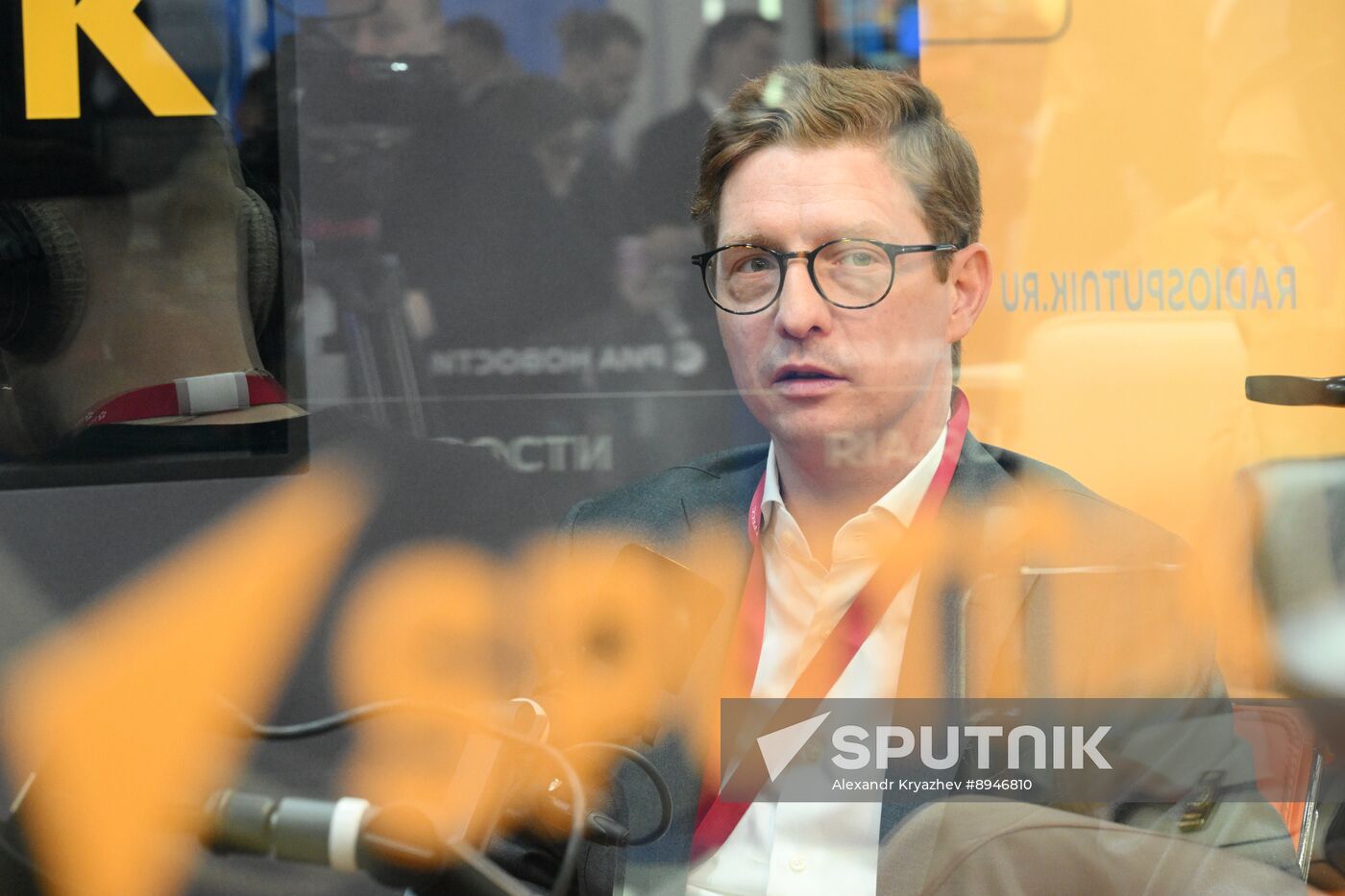 SPIEF-2025. RIA Novosti stand and Sputnik Radio studio