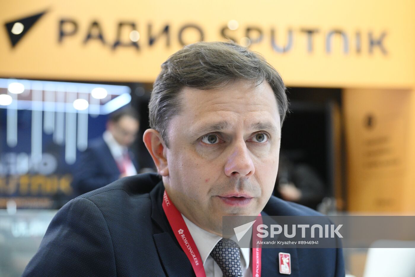 SPIEF-2025. RIA Novosti stand and Sputnik Radio studio