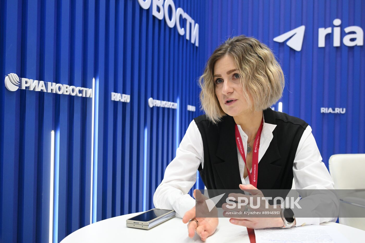 SPIEF-2025. RIA Novosti stand and Sputnik Radio studio