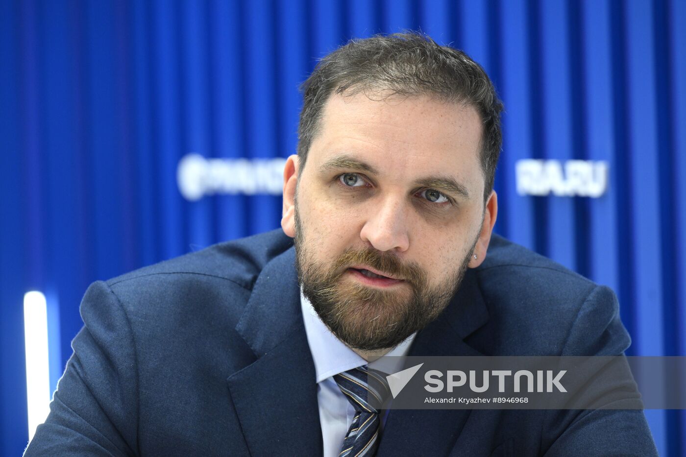 SPIEF-2025. RIA Novosti stand and Sputnik Radio studio
