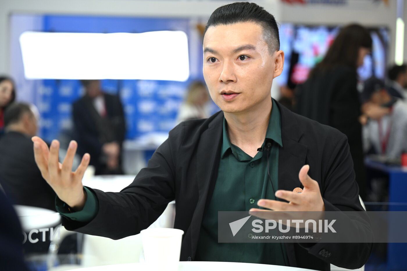 SPIEF-2025. RIA Novosti stand and Sputnik Radio studio