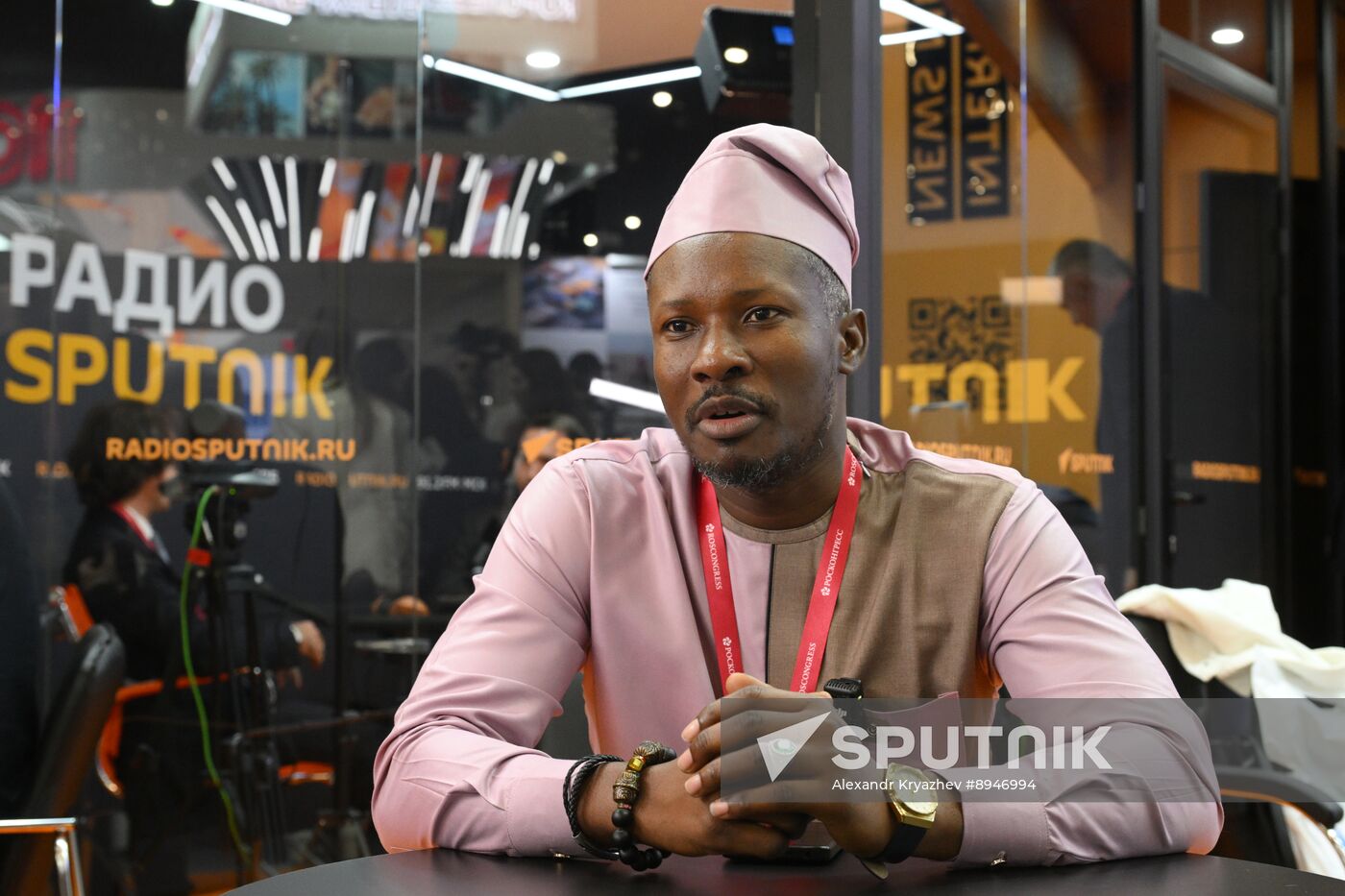 SPIEF-2025. RIA Novosti stand and Sputnik Radio studio