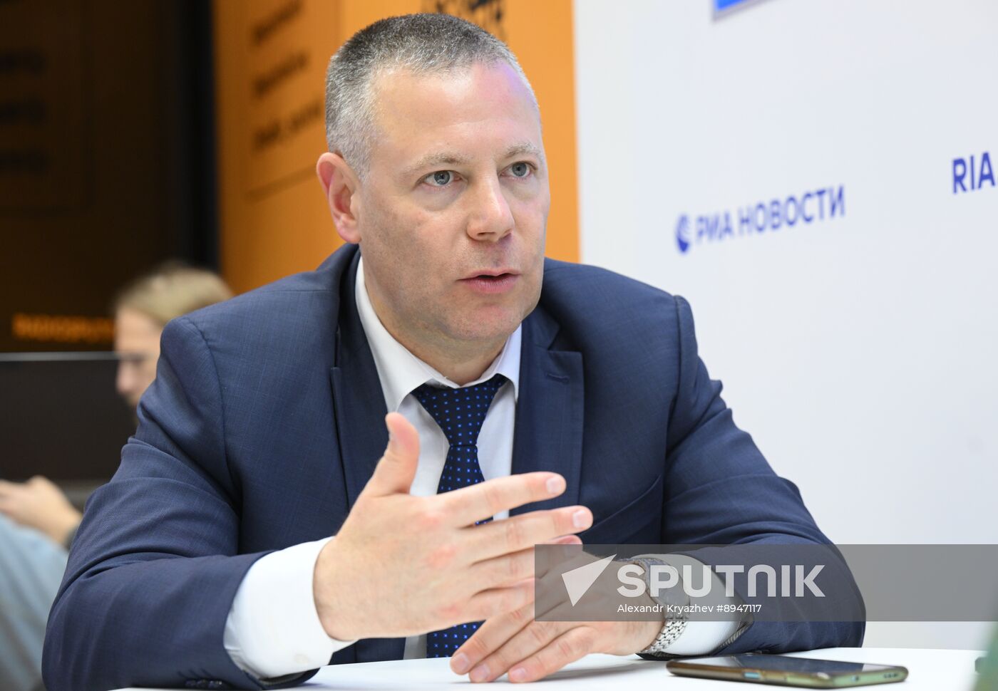 SPIEF-2025. RIA Novosti stand and Sputnik Radio studio