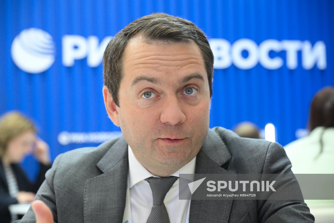 SPIEF-2025. RIA Novosti stand and Sputnik Radio studio