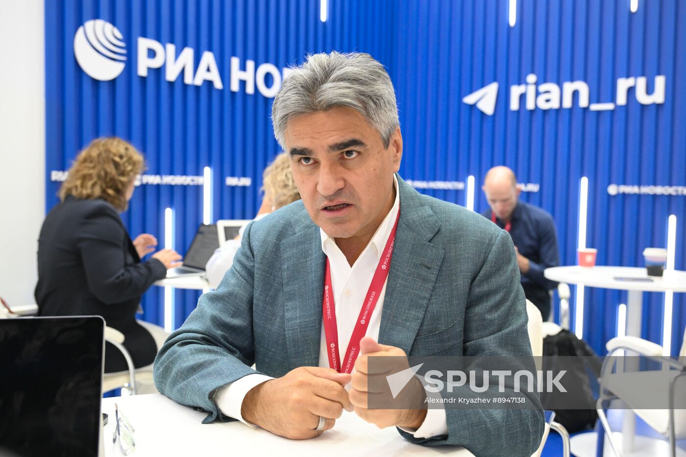 SPIEF-2025. RIA Novosti stand and Sputnik Radio studio