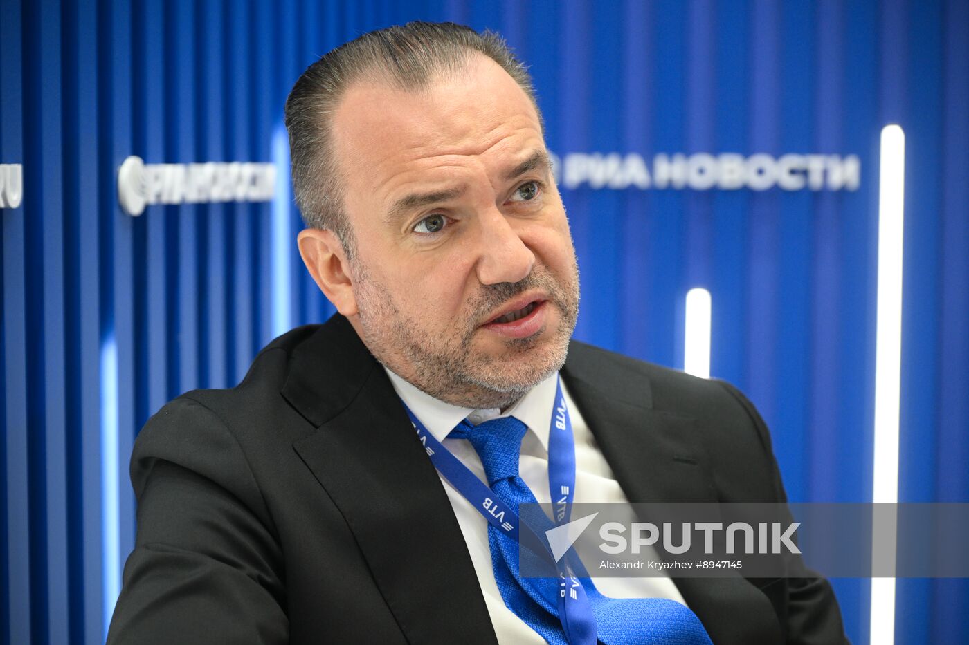 SPIEF-2025. RIA Novosti stand and Sputnik Radio studio