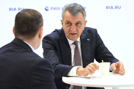 SPIEF-2025. RIA Novosti stand and Sputnik Radio studio