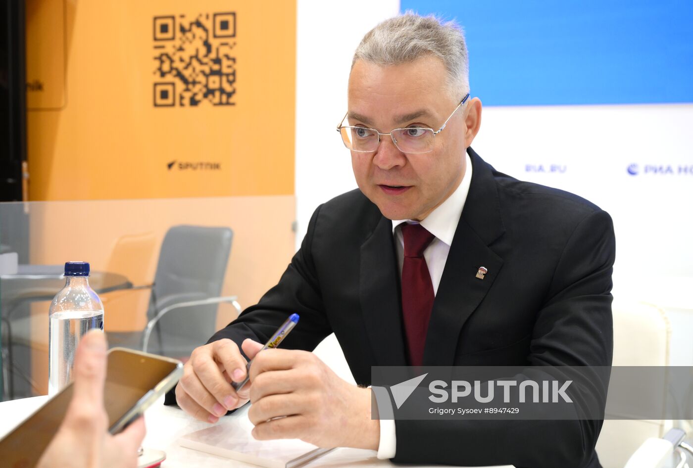 SPIEF-2025. RIA Novosti stand and Sputnik Radio studio