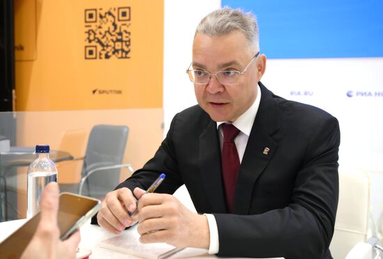 SPIEF-2025. RIA Novosti stand and Sputnik Radio studio