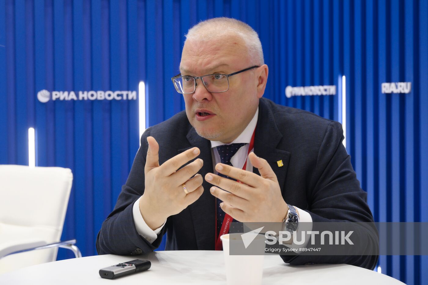 SPIEF-2025. RIA Novosti stand and Sputnik Radio studio