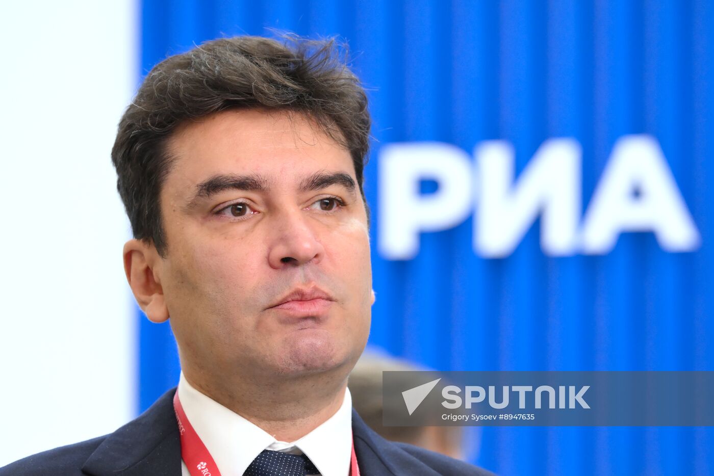 SPIEF-2025. RIA Novosti stand and Sputnik Radio studio