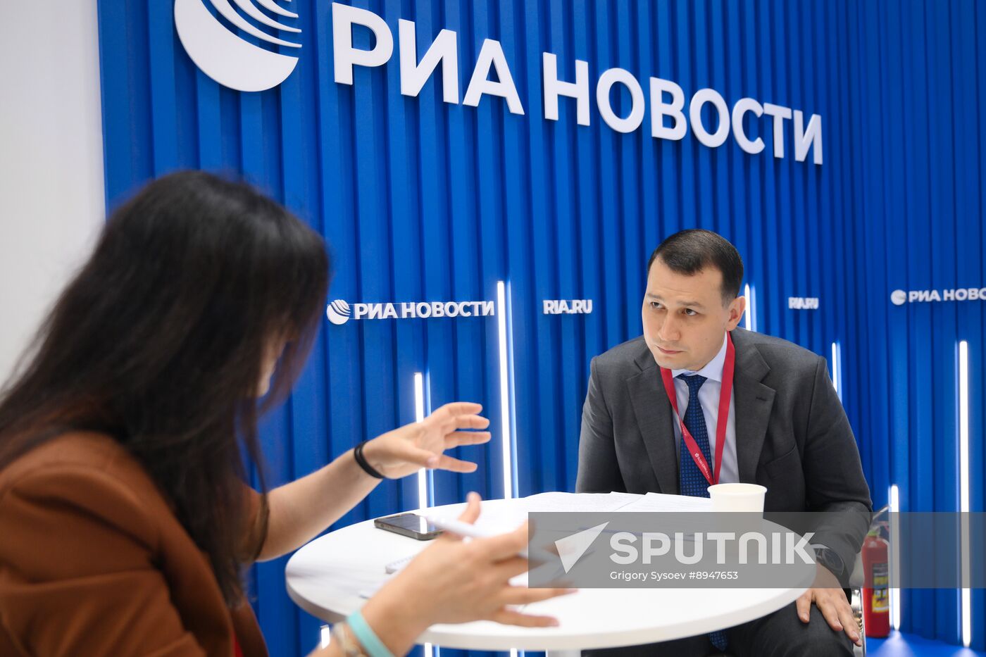 SPIEF-2025. RIA Novosti stand and Sputnik Radio studio