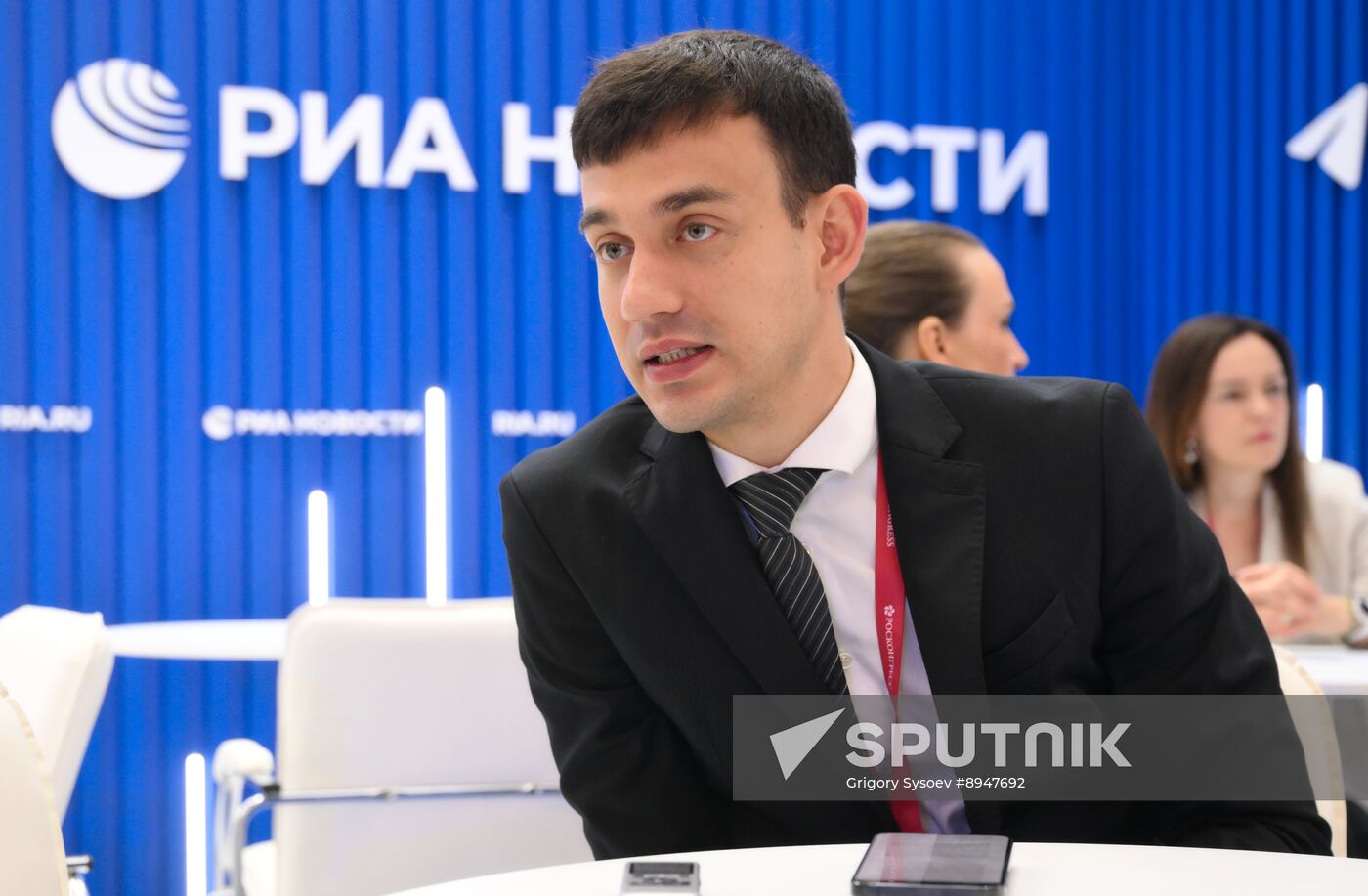 SPIEF-2025. RIA Novosti stand and Sputnik Radio studio