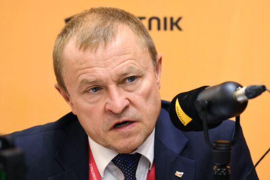 SPIEF-2025. RIA Novosti stand and Sputnik Radio studio