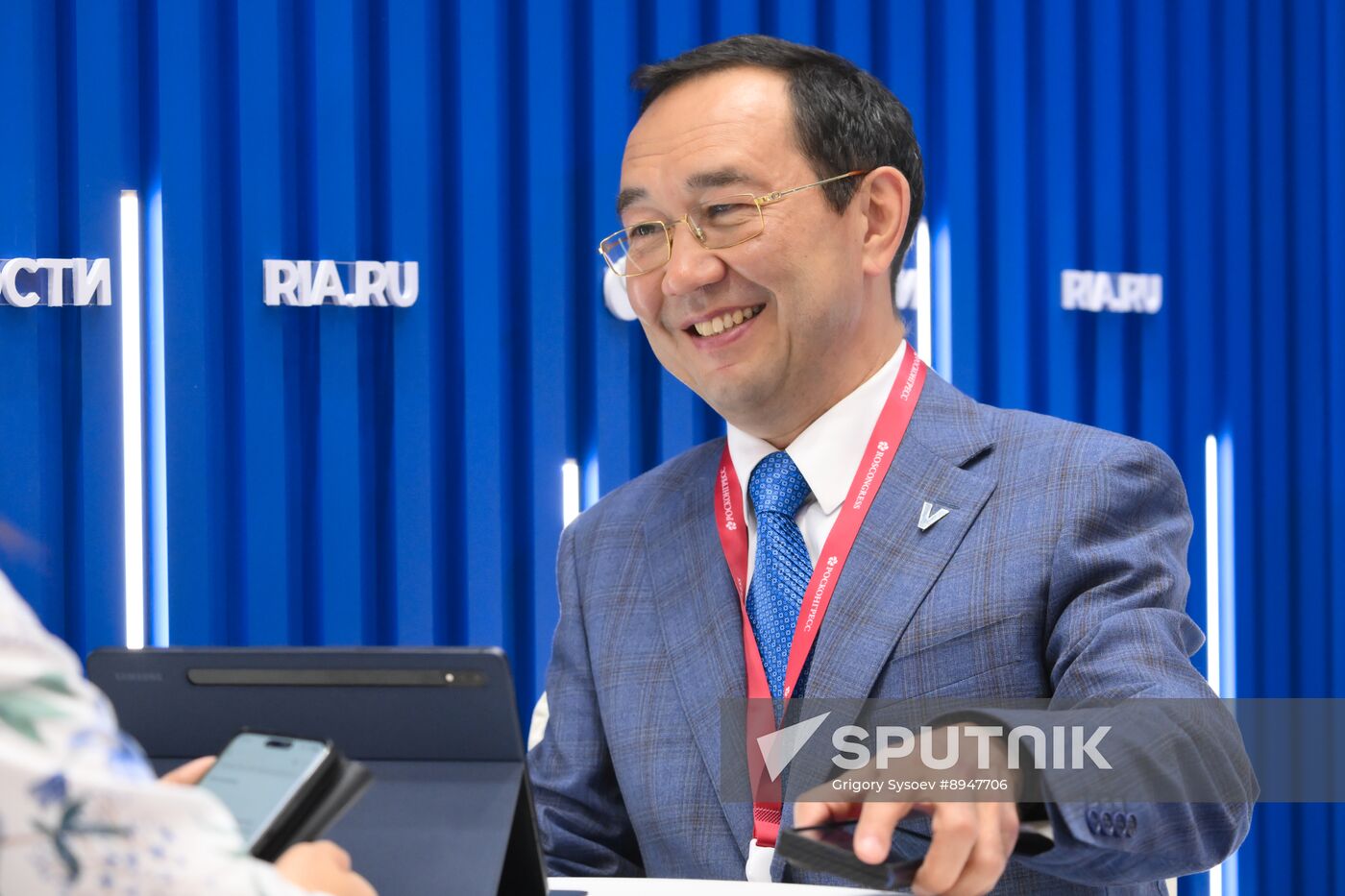 SPIEF-2025. RIA Novosti stand and Sputnik Radio studio