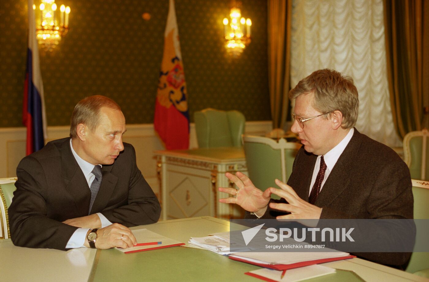 Vladimir Putin and Alexei Kudrin in the Kremlin