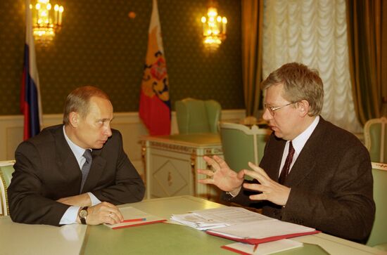 Vladimir Putin and Alexei Kudrin in the Kremlin