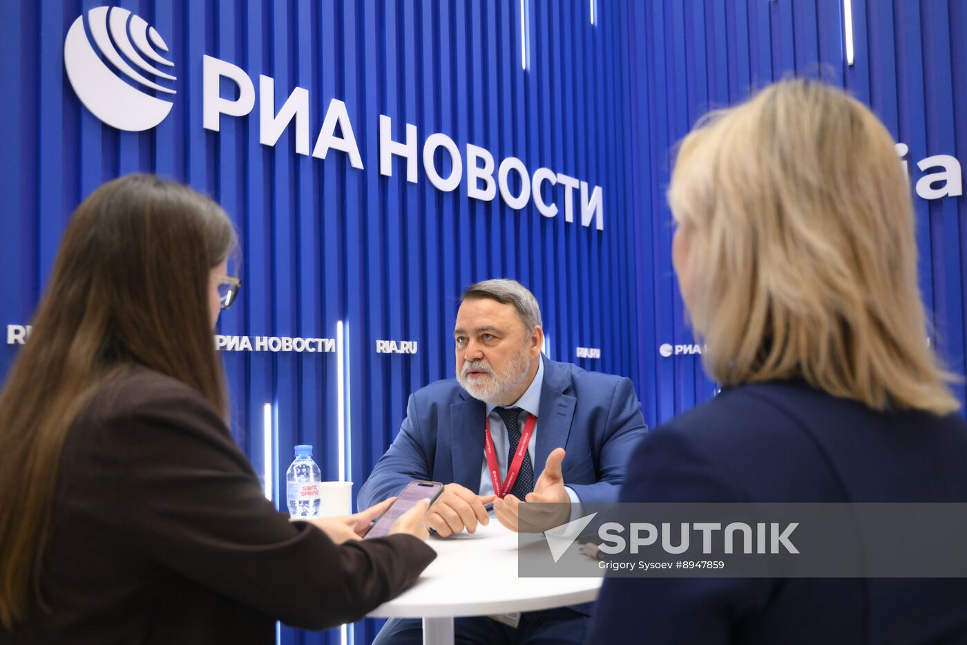 SPIEF-2025. RIA Novosti stand and Sputnik Radio studio