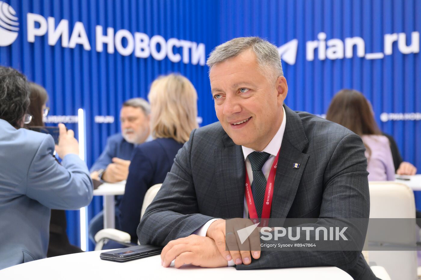 SPIEF-2025. RIA Novosti stand and Sputnik Radio studio