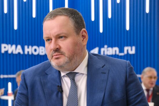 SPIEF-2025. RIA Novosti stand and Sputnik Radio studio