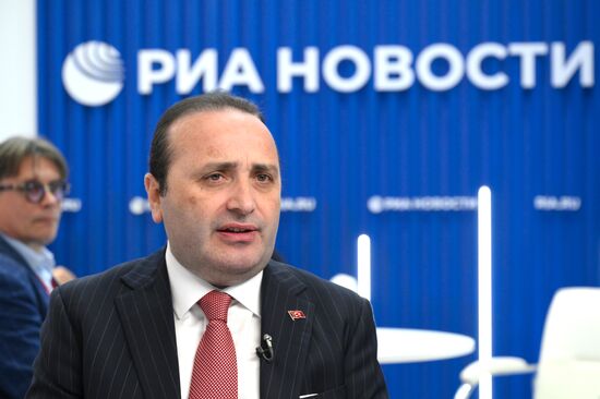 SPIEF-2025. RIA Novosti stand and Sputnik Radio studio