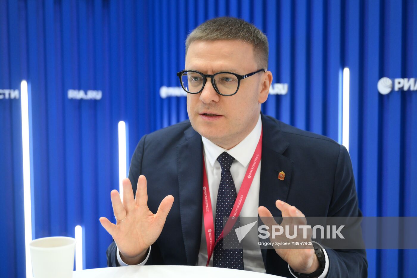 SPIEF-2025. RIA Novosti stand and Sputnik Radio studio
