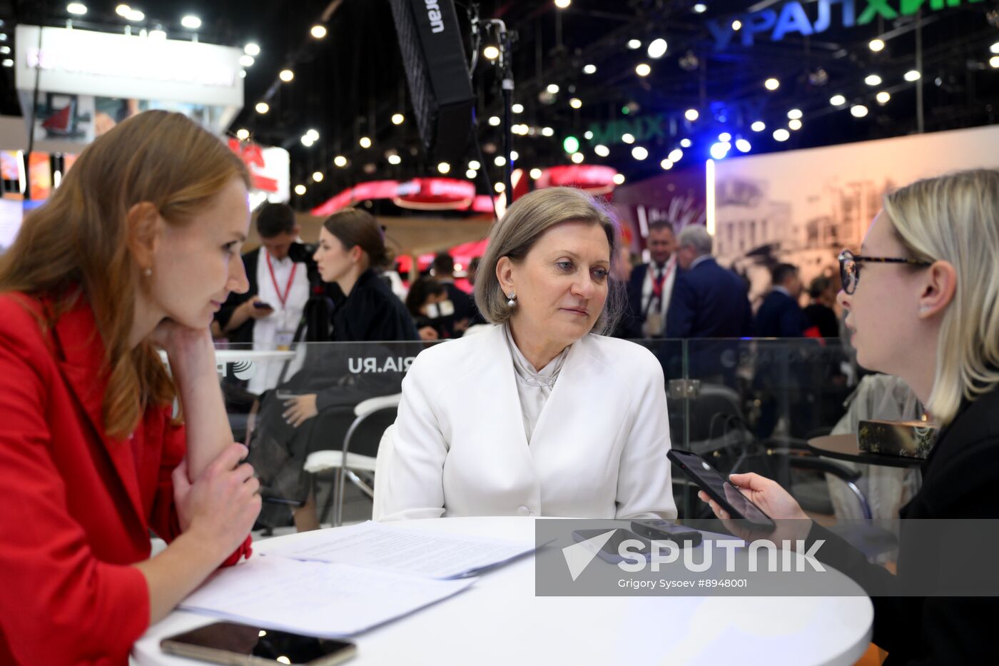SPIEF-2025. RIA Novosti stand and Sputnik Radio studio
