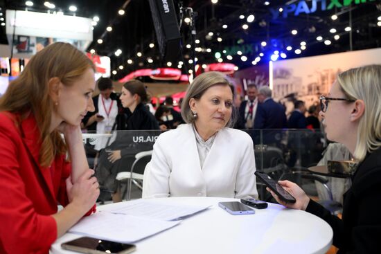 SPIEF-2025. RIA Novosti stand and Sputnik Radio studio