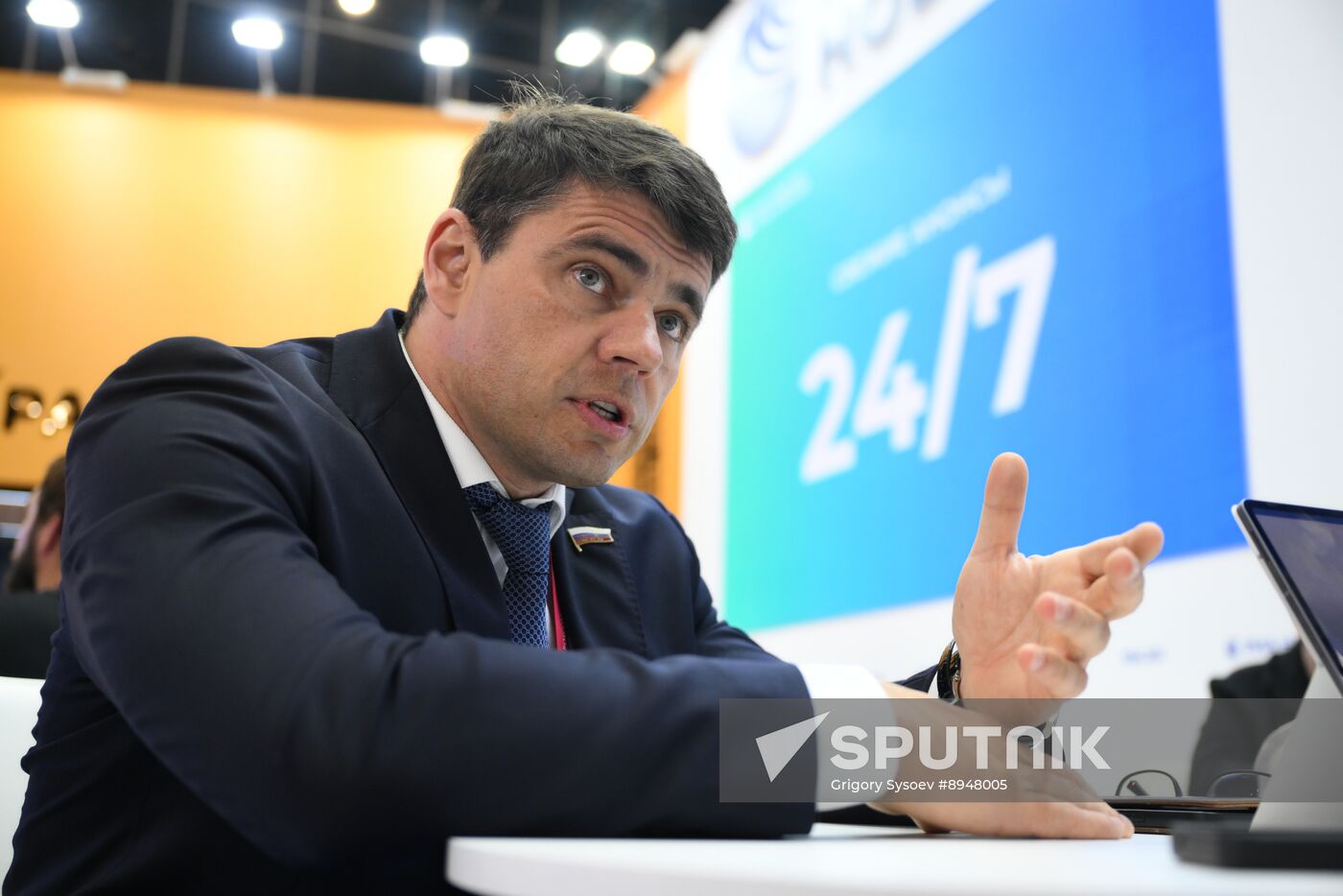 SPIEF-2025. RIA Novosti stand and Sputnik Radio studio