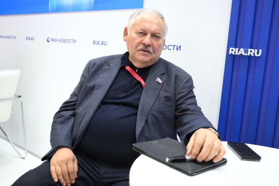 SPIEF-2025. RIA Novosti stand and Sputnik Radio studio