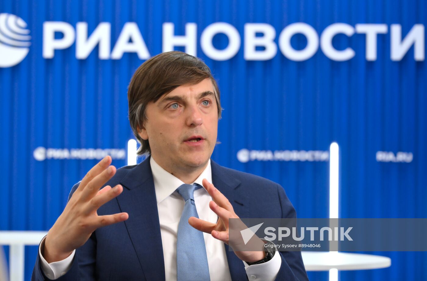 SPIEF-2025. RIA Novosti stand and Sputnik Radio studio