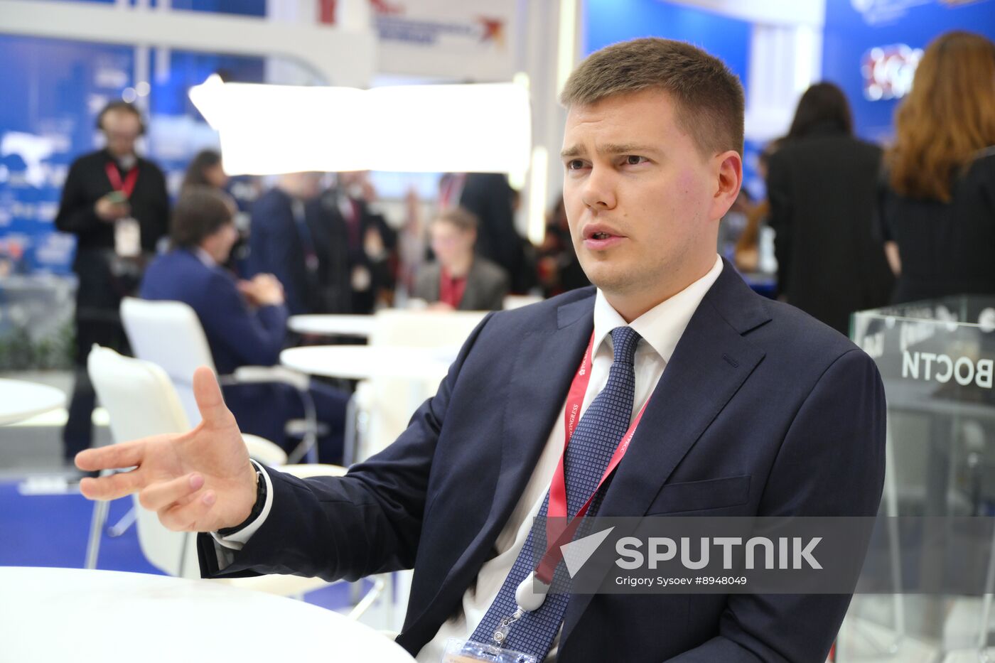 SPIEF-2025. RIA Novosti stand and Sputnik Radio studio