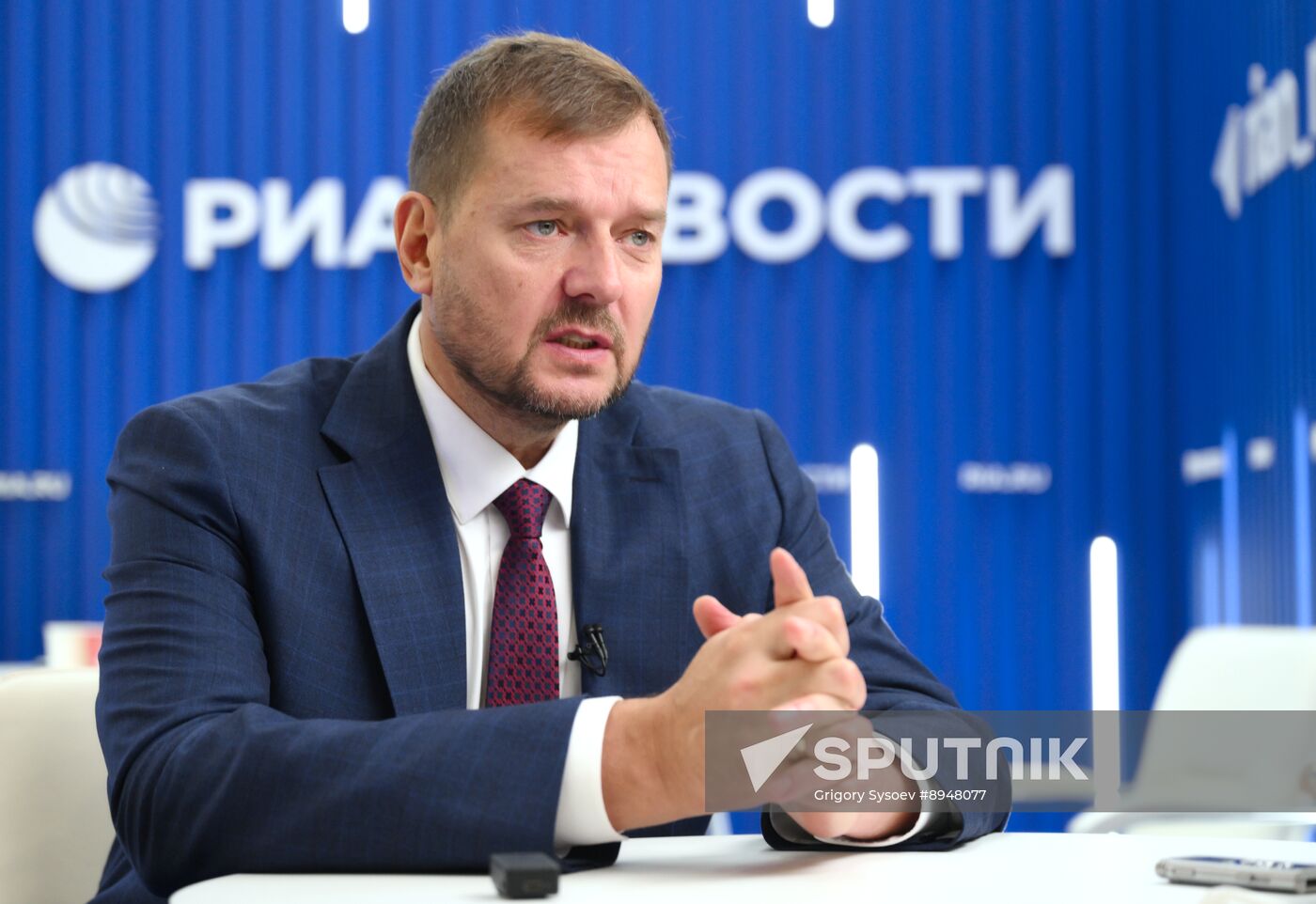 SPIEF-2025. RIA Novosti stand and Sputnik Radio studio