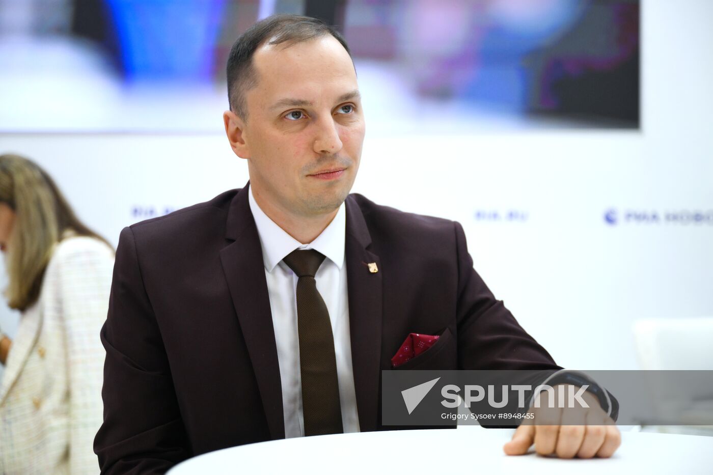 SPIEF-2025. RIA Novosti stand and Sputnik Radio studio